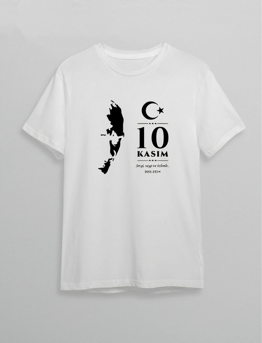 10 Kasım Atatürk Baskılı T-shirt - Siyah