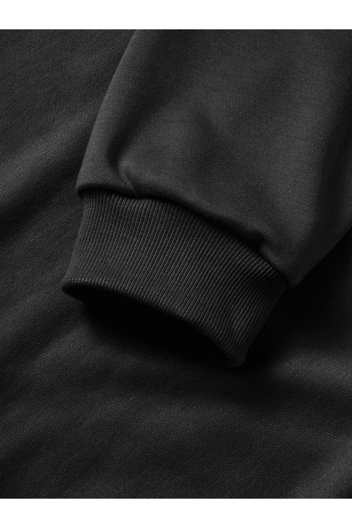 10 Kasıma Özel Üç İplik Kapüşonlu Baskılı SweatShirt - Siyah