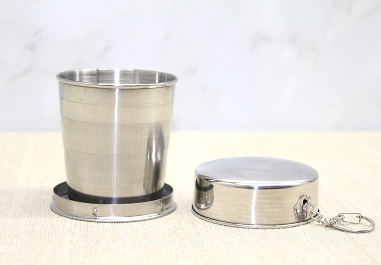 Katlanabilir Tekli Paslanmaz Çelik Shot Bardak 8 cm