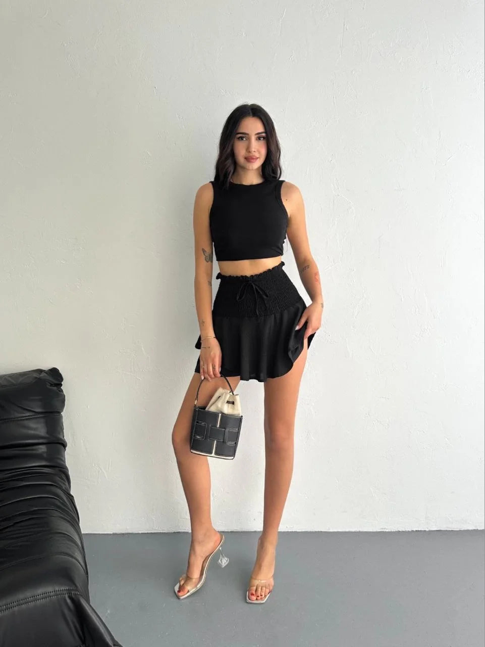 Ayrobin Şortlu Etek - Bej