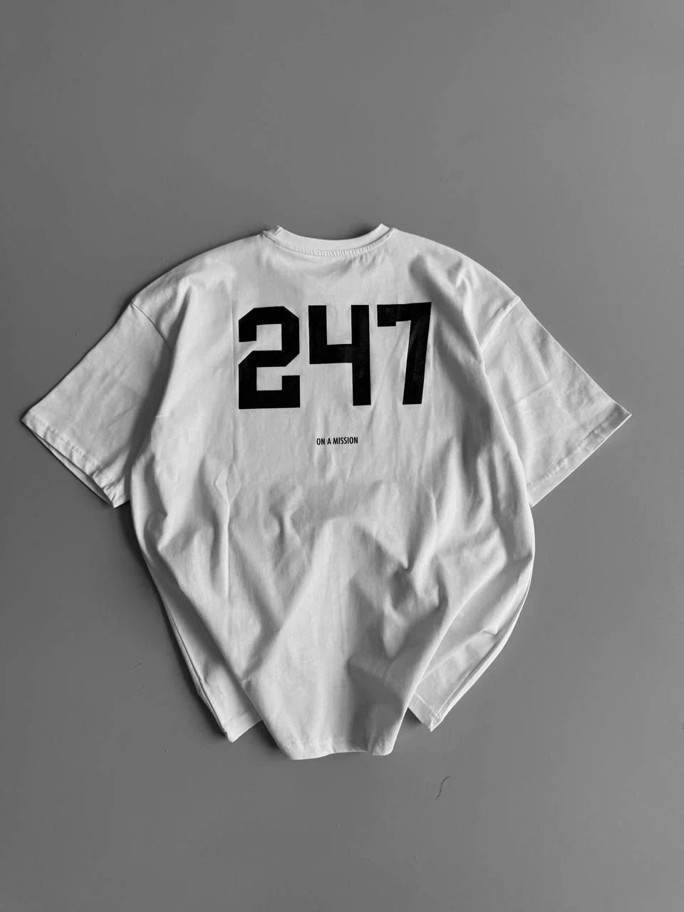 20/1 Penye CompackBaskılı Oversize Bisiklet Yaka Kısa Kol Yazlık T-shirt - Siyah