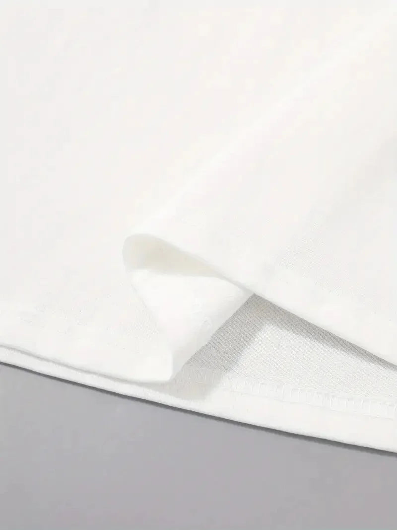 20/1 Penye Compack Palmiye Baskılı Oversize Bisiklet Yaka Kısa Kol T-shirt - Siyah