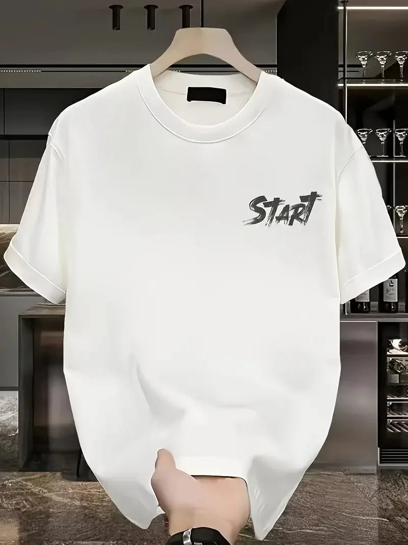 20/1 Penye Compack Start All Over Baskılı Oversize Bisiklet Yaka Kısa Kol T-shirt - Siyah