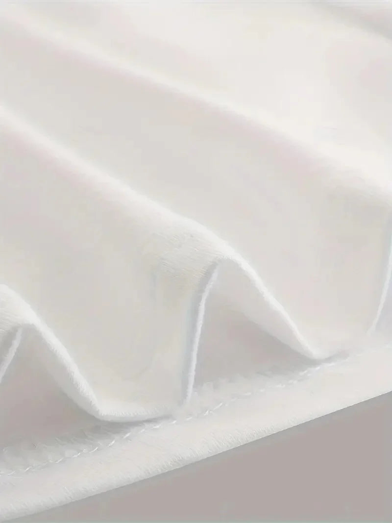 20/1 Penye Compack Ön Arka Ejder Baskılı Oversize Bisiklet Yaka T-shirt - Beyaz