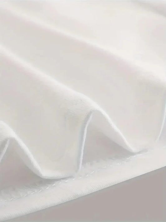 20/1 Penye Compack Ön Arka Ejder Baskılı Oversize Bisiklet Yaka T-shirt - Beyaz