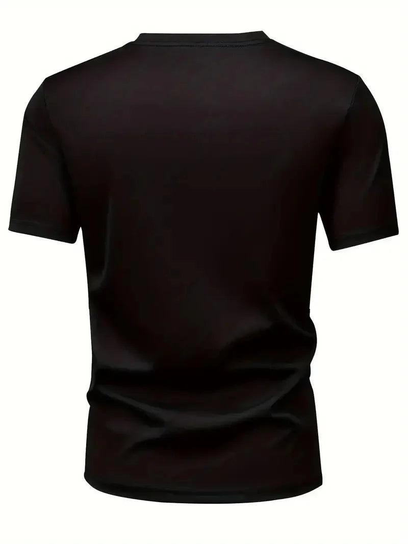 20/1 Penye Compack Baskılı Oversize Bisiklet Yaka Kısa Kol T-shirt - Siyah