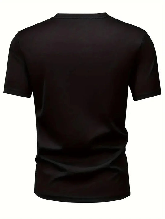 20/1 Penye Compack Baskılı Oversize Bisiklet Yaka Kısa Kol T-shirt - Siyah