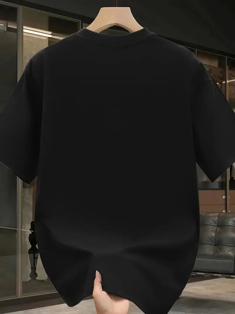 Pembe Panter Baskılı Erkek Oversize Günlük Kısa Kollu Tişört İlkbahar ve Yaz için Mükemmeldir - Beyaz