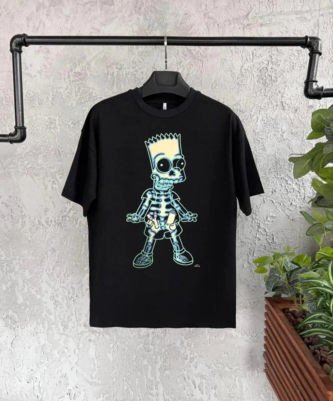 Bisiklet Yaka Kısa Kol Çocuk Baskılı T-Shirt - Siyah