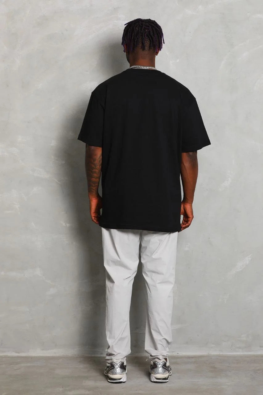 Unisex Oversize Düz Bisiklet Yaka T-Shirt - Beyaz