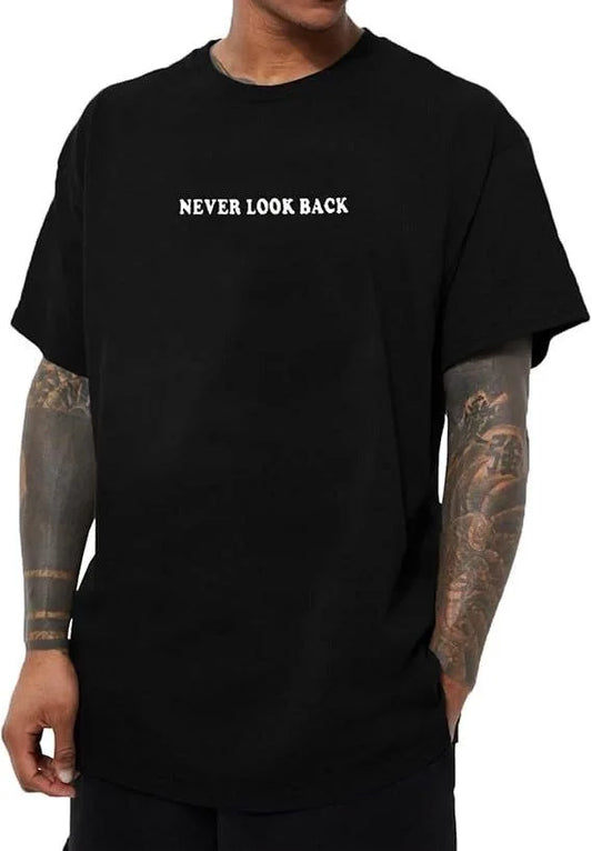 Erkek Bisiklet Yaka Kısa Kol Baskılı T-shirt - Siyah