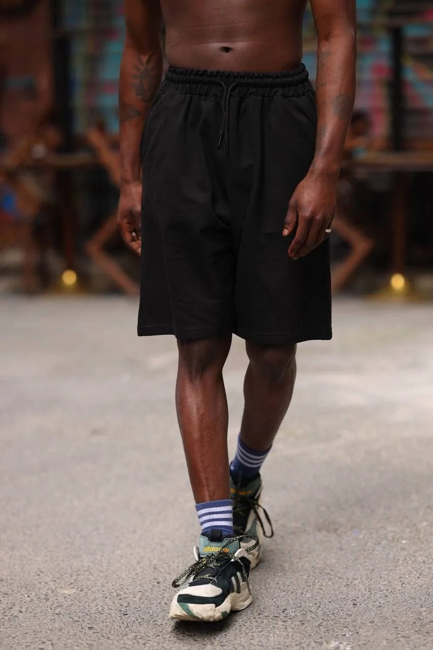 Erkek İki İplik Cepli Şort - Gri