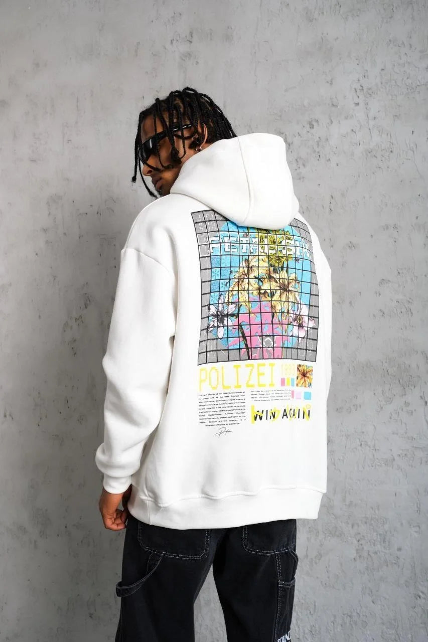 Erkek Patel Six Baskılı Kapüşonlu Sweat - Siyah