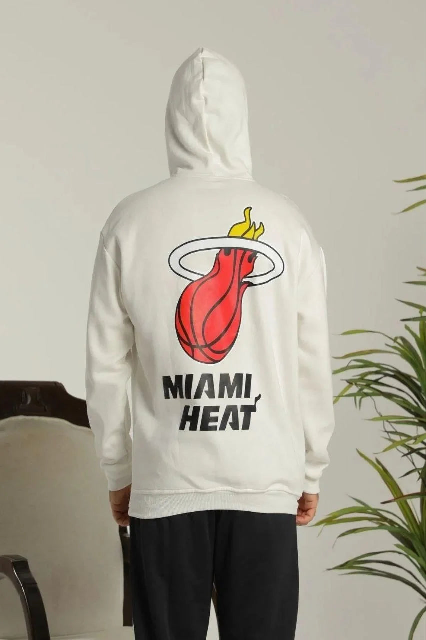 Erkek Oversize Üç İplik Kapüşonlu Sweatshirt –Sırt ve Ön Baskılı, Kanguru Cepli, Rahat Kalıp Maskot Desenli Model - Siyah