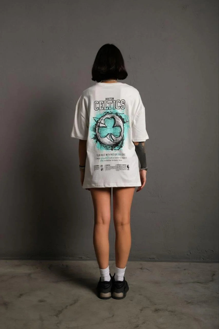 Erkek Sırt Baskılı T-shirt - Bej