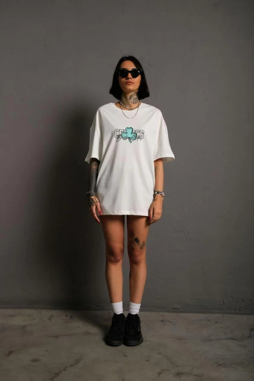 Erkek Sırt Baskılı T-shirt - Bej