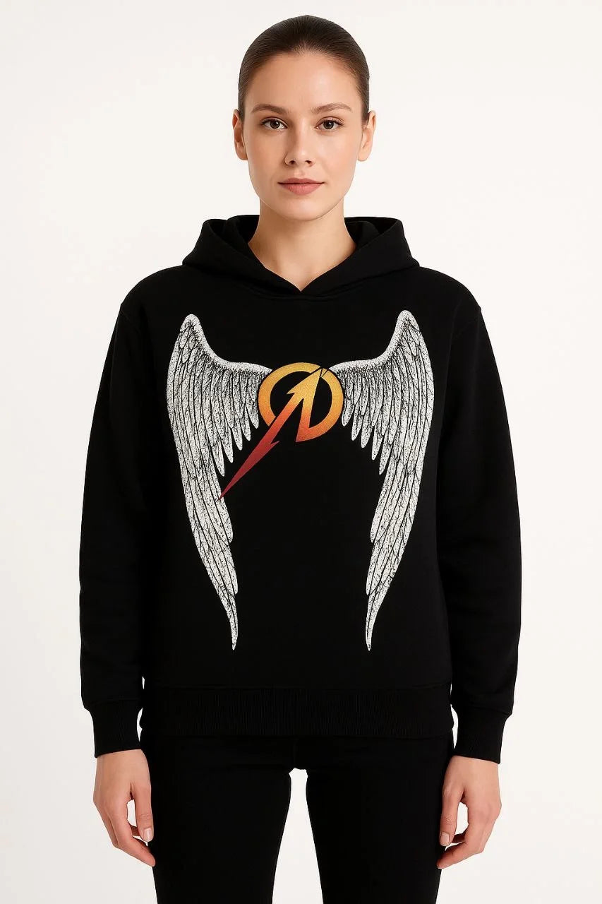 Metallica İki İplik Kapüşonlu Ön ve Arka Baskılı hoodie - Siyah