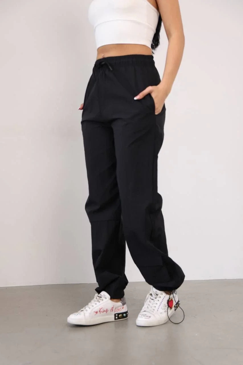 Praşut Kumaş Paça Cepli Baggy Eşofman - Antrasit