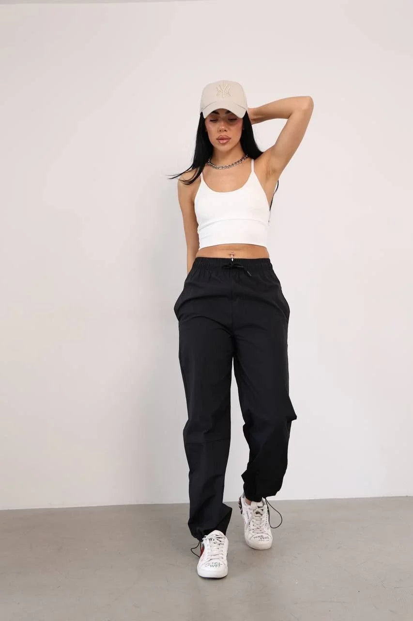 Praşut Kumaş Paça Cepli Baggy Eşofman - Antrasit