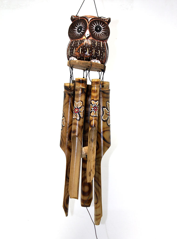 Bambu Baykuşlu Çan 60 Cm