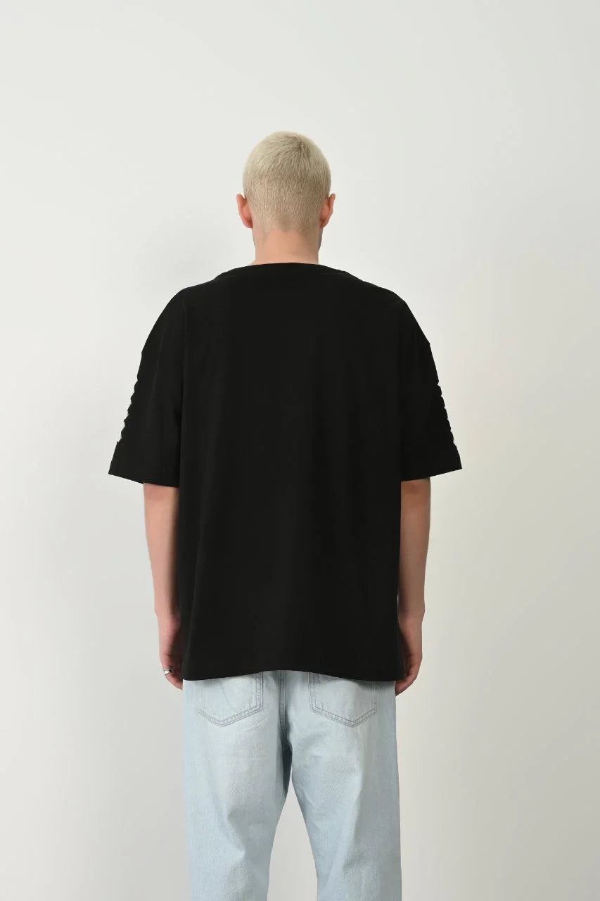 Unisex Baskılı Bisiklet Yaka Oversize T-Shirt - Beyaz
