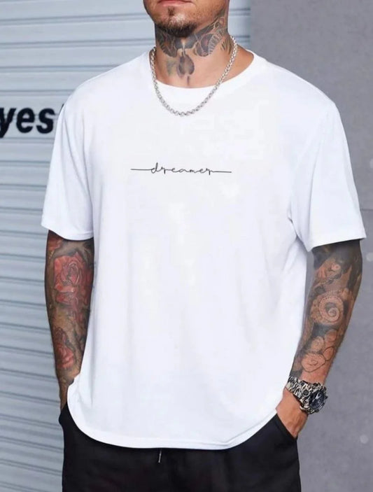 Unisex Baskılı Oversize T-Shirt - Siyah