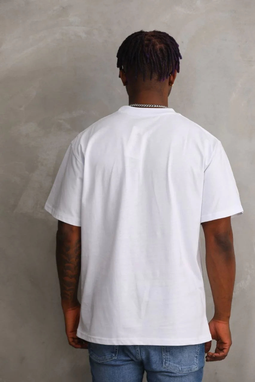 Unisex Baskılı Oversize T-Shirt - Gri