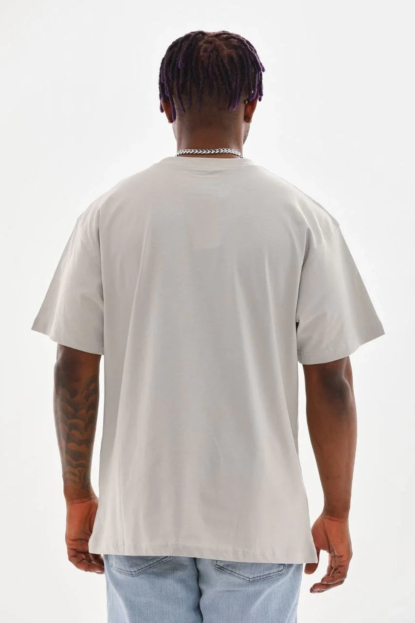 Unisex Baskılı Oversize T-Shirt - Kırmızı