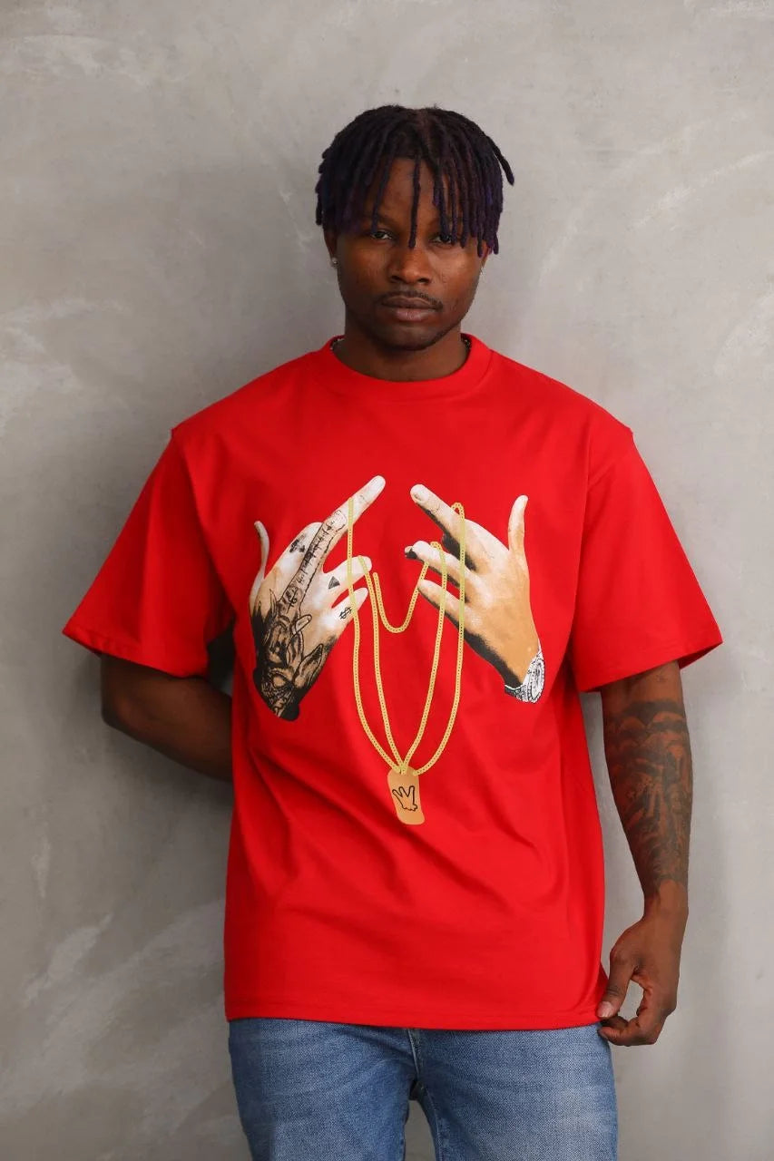 Unisex Baskılı Oversize T-Shirt - Siyah