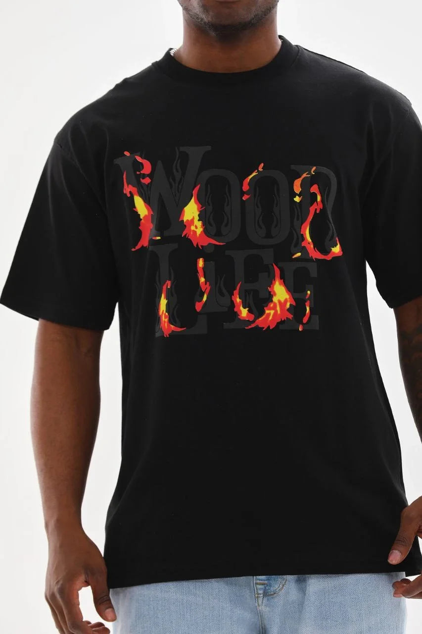 Unisex Baskılı Oversize T-Shirt - Gri