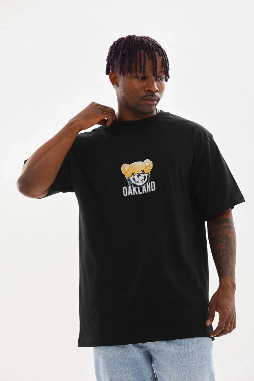 Unisex Baskılı Oversize T-Shirt - Beyaz