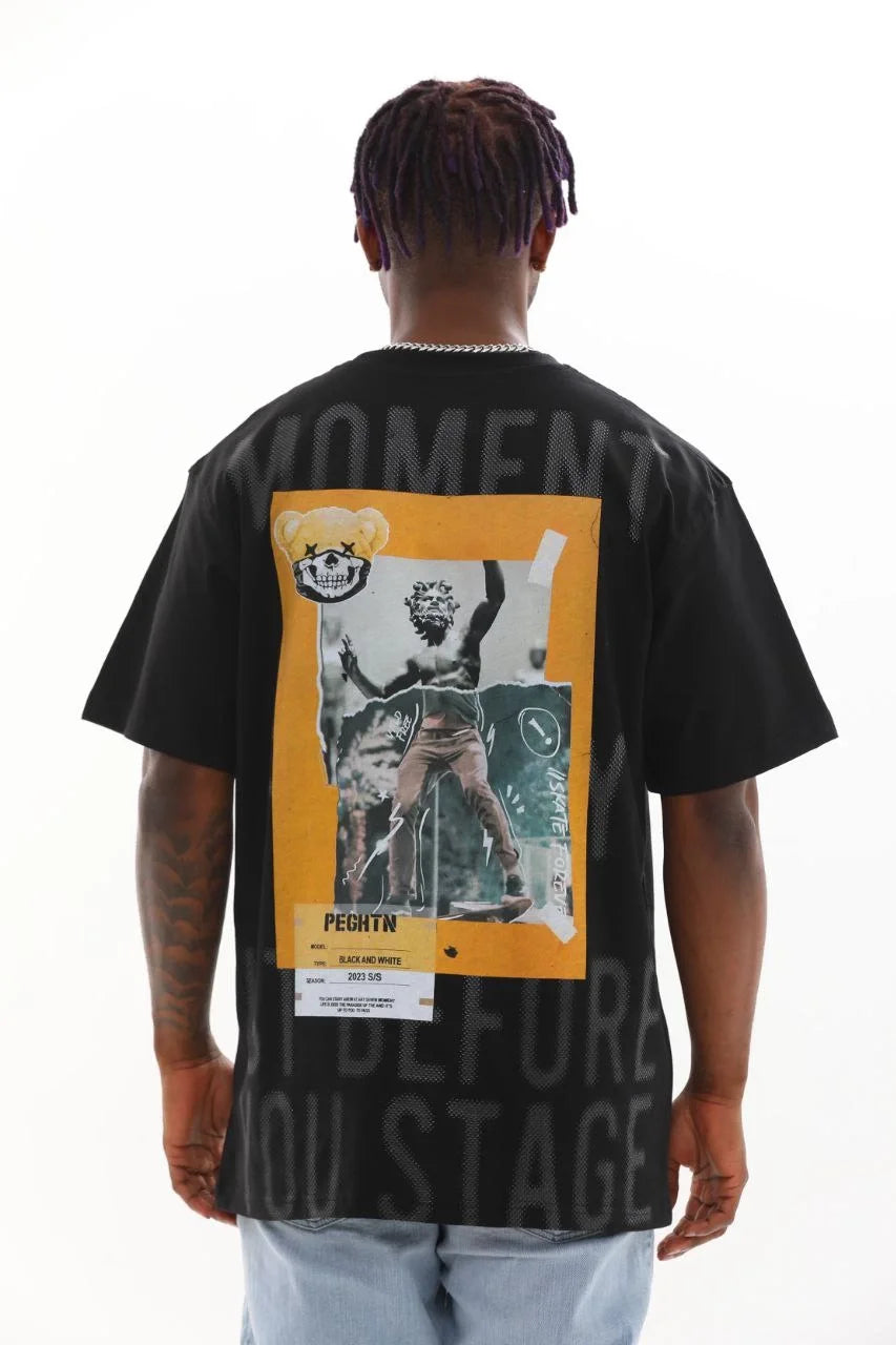 Unisex Baskılı Oversize T-Shirt - Beyaz