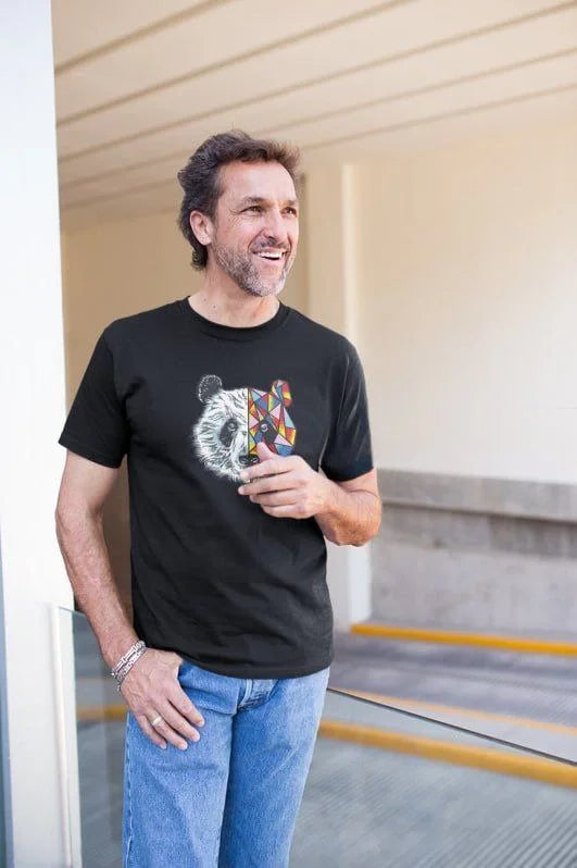 Erkek Bisiklet Yaka Baskılı Oversize T-Shirt - Beyaz