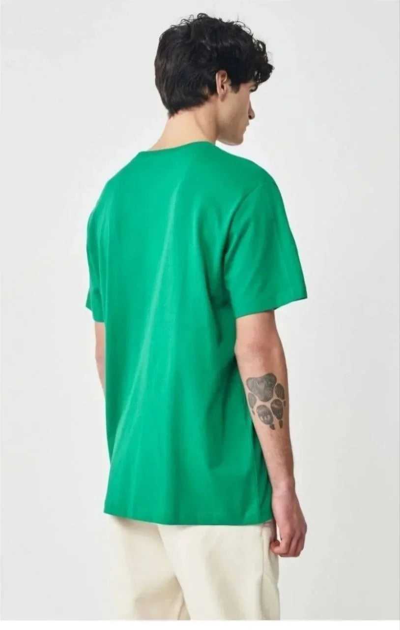 Unisex Düz Biskilet Yaka Oversize T-shirt - Siyah