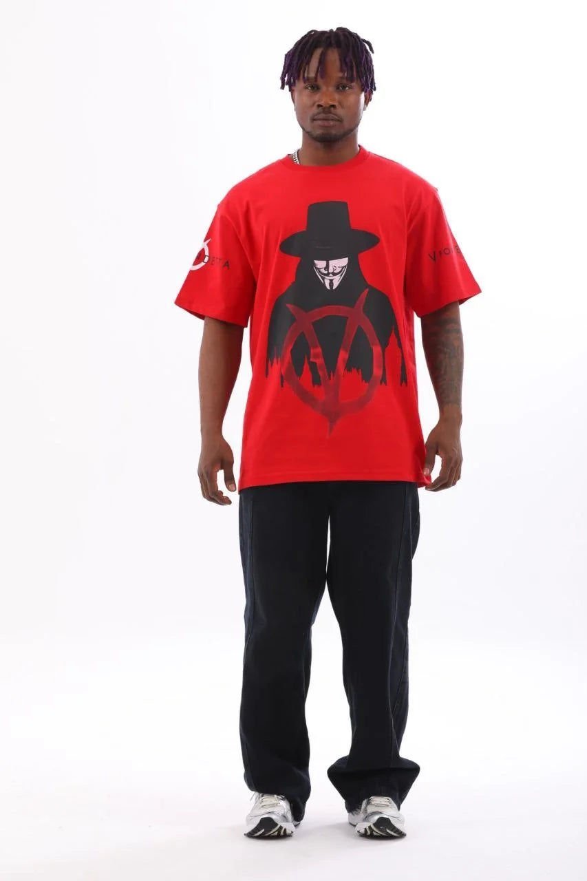 Unisex Oversize Baskılı Bisiklet Yaka T-Shirt - Gri