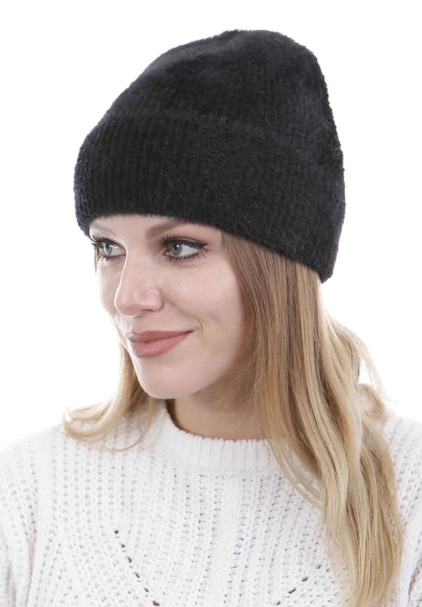 Unisex Tam Kalıp İnce Sakallı Triko Bere - Kırık Beyaz