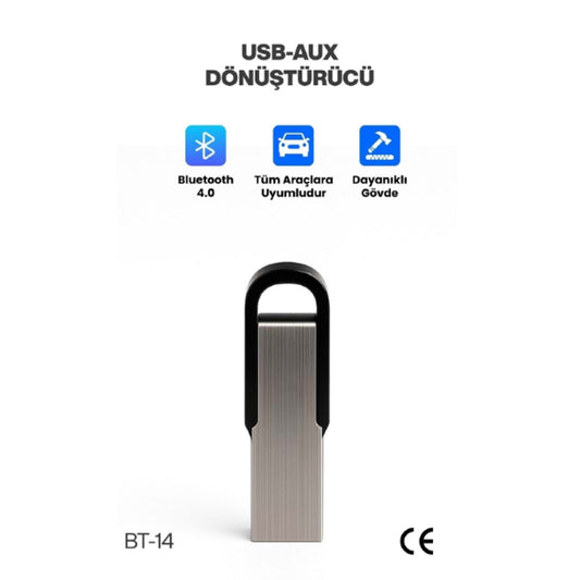 Araç Teyp Bluetooth Çevirici USB Dönüştürücü