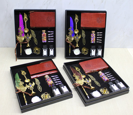 Deri Defterli Divit Hokka Ve Mühür Seti Model 2