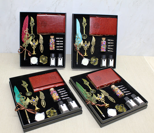 Deri Defterli Divit Hokka Ve Mühür Seti Model 1