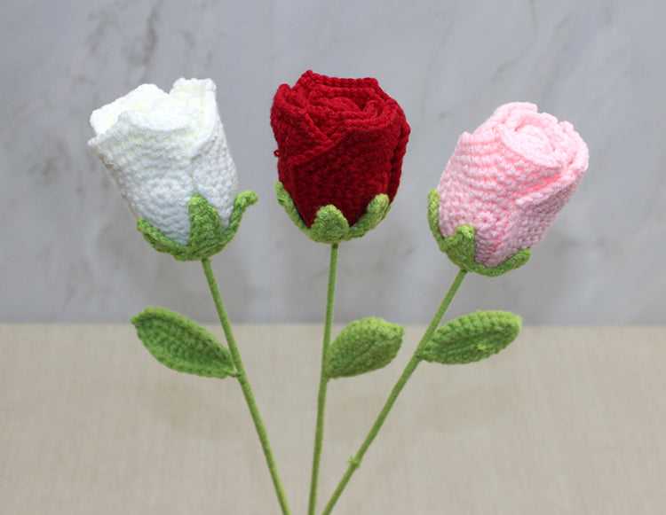 El Örgüsü Tekli Gül Gonca