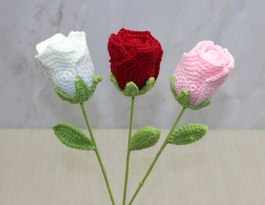 El Örgüsü Tekli Gül Gonca