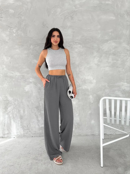 Ayrobin Oversize Kadın Pantalon - Siyah