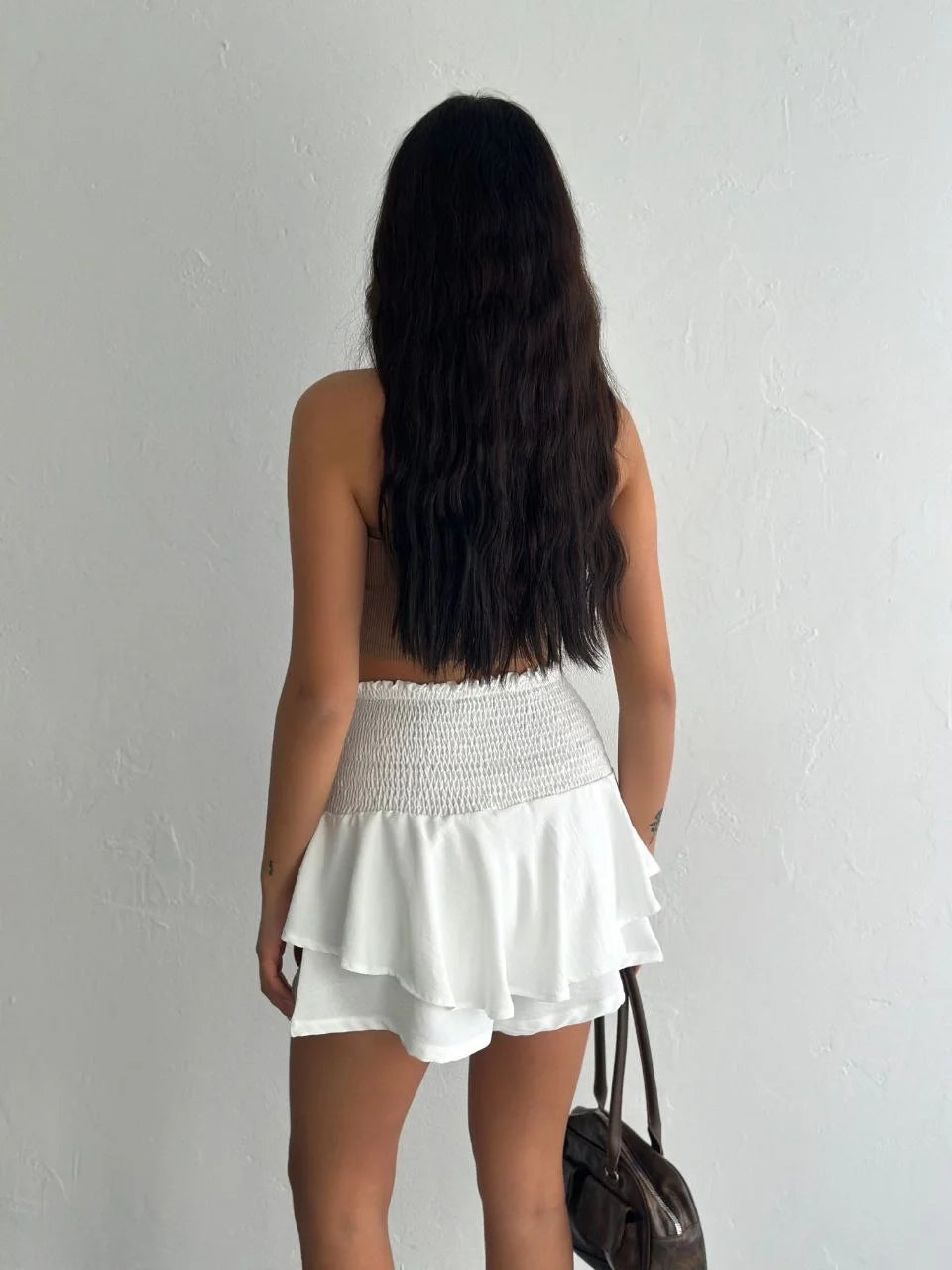 Ayrobin Şortlu Etek - Bej