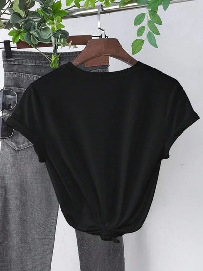 Baskılı Kadın T-shirt - Siyah