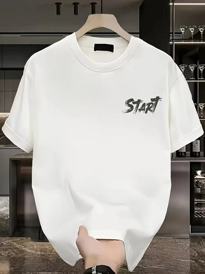 20/1 Penye Compack Start All Over Baskılı Oversize Bisiklet Yaka Kısa Kol T-shirt - Siyah