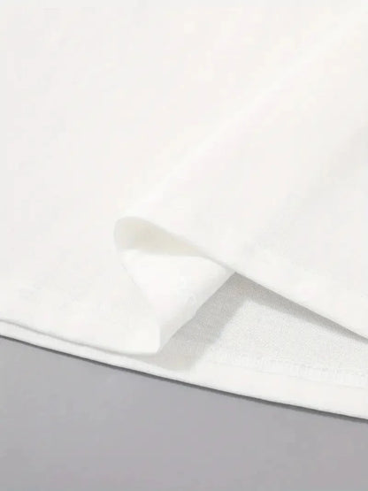 20/1 Penye Compack Uçak Baskılı Oversize Bisiklet Yaka Kısa Kol T-shirt - Beyaz