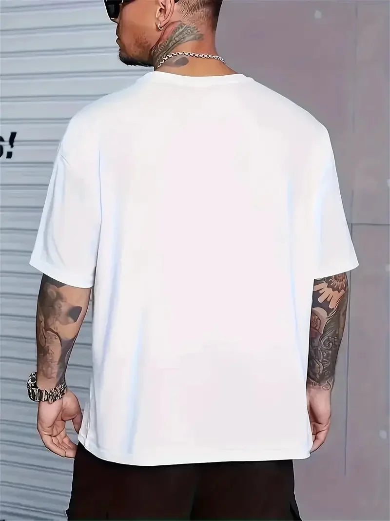 erkekler için Ön Arka Baskılı PERFECTLY günlük Kısa Kol tişört - Siyah