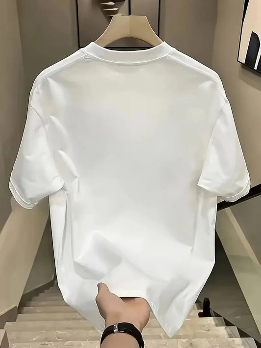 Day One Baskılı Oversize Bisiklet Yaka T-shirt - Beyaz