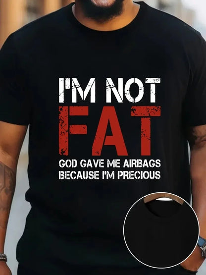 Ben Şişman Değilim Tanrı Bana Hava Yastığı Verdi Çünkü Ben Değerliyim Tişörtü - Beyaz