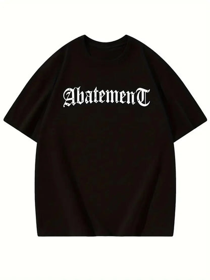 Örümcek Ağı Desenli Baskılı Oversize Bisiklet Yaka T-shirt - Siyah